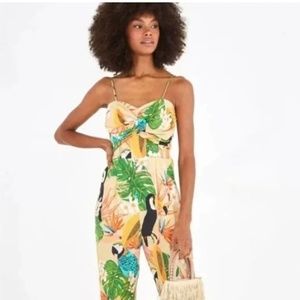 FARM Rio Beach Palm Toucan Jumpsuit